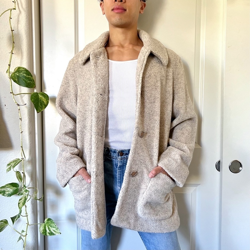 Vintage Cream Fuzzy Winter Coat
